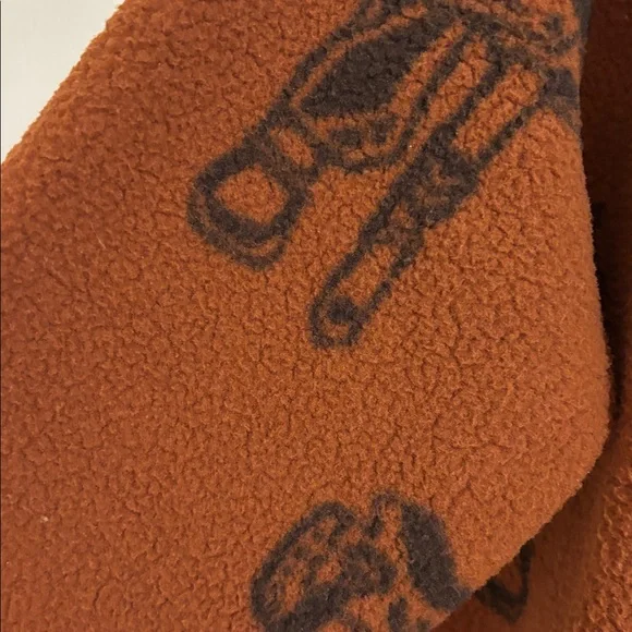 Wrangler Brown Sherpa Half-Zip Pullover with Saddle Print - Picture 4 of 5